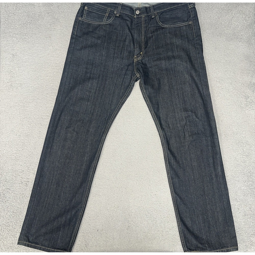 Levi's 505 Jeans Men's Sz 38x32 Dark Blue Wash Denim Straight Regular Fit Pants